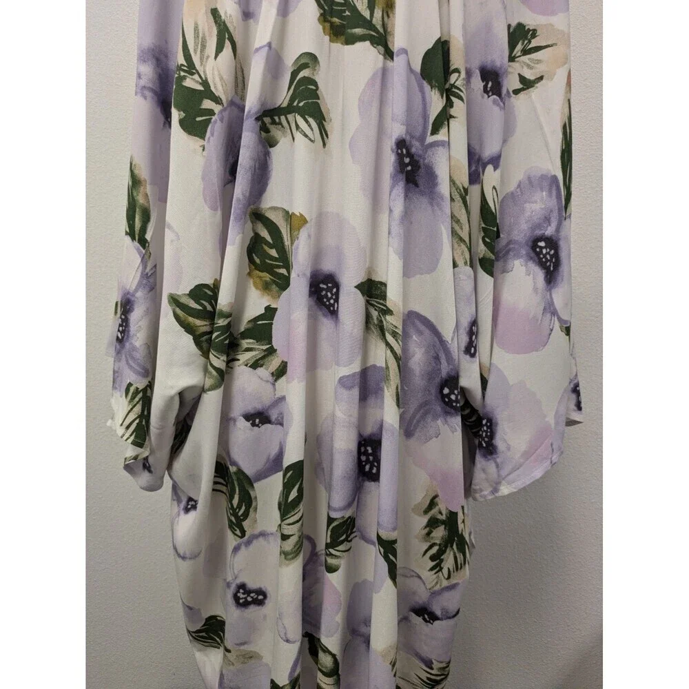 Sseko Floral Flowy Lightweight Duster Cover Up O/S Hawaiian Resortwear Beach